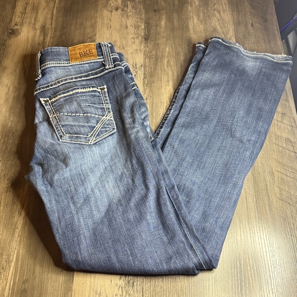BKE Harper Bootcut Jeans in Faded Blue Denim